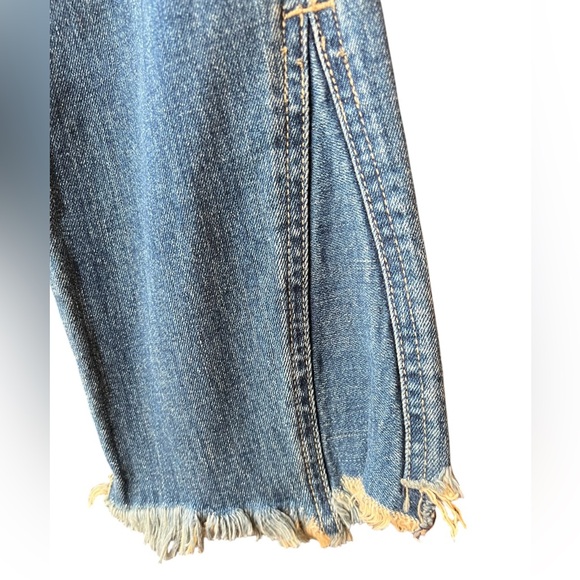 🆕Current Elliot The Fan Kick Jeans Frayed Flared Bottoms • Brush Color • Size 26 - Picture 4 of 5